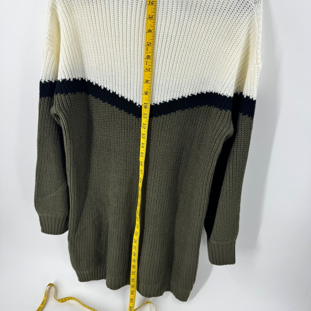 NWT VICI-Nordstrom Colorblock Mock Neck Knit Sweater Dress‎ Olive Cream Black XS - Picture 6 of 13
